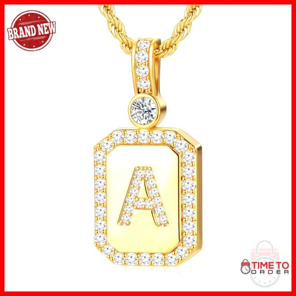 Gold Initial Necklace Elegant Personalized Gift Women's Jewelry Rope Chain